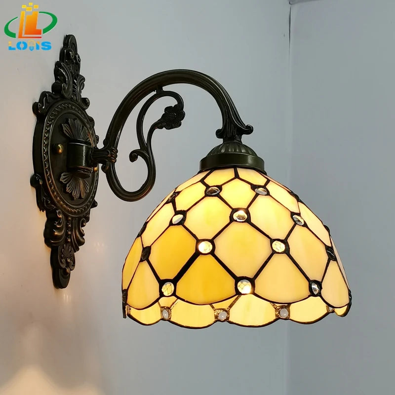 Classic Tiffany style glass bead wall light
