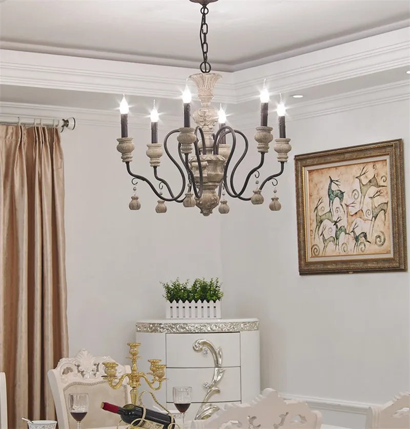 Elegant retro European style vintage candle chandelier for modern interiors