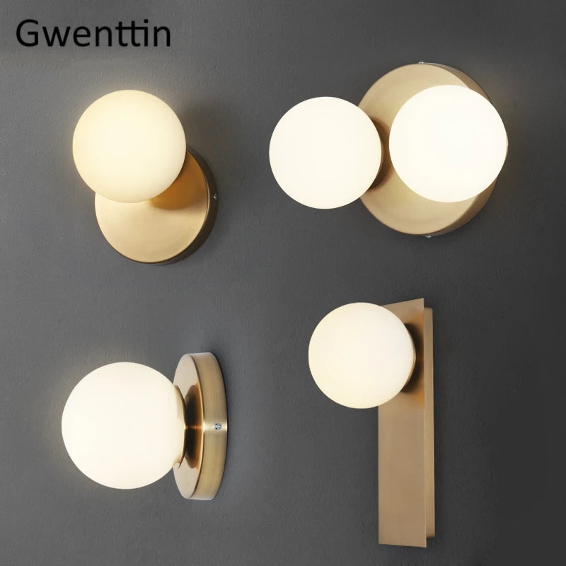 Modern glass LED wall light for interior decoration