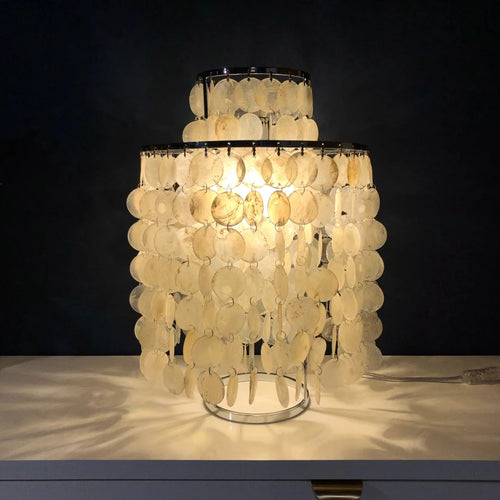(80 days - 5 June) Modern LED table lamp with pearly plates Loredi - vue 8 sur 10