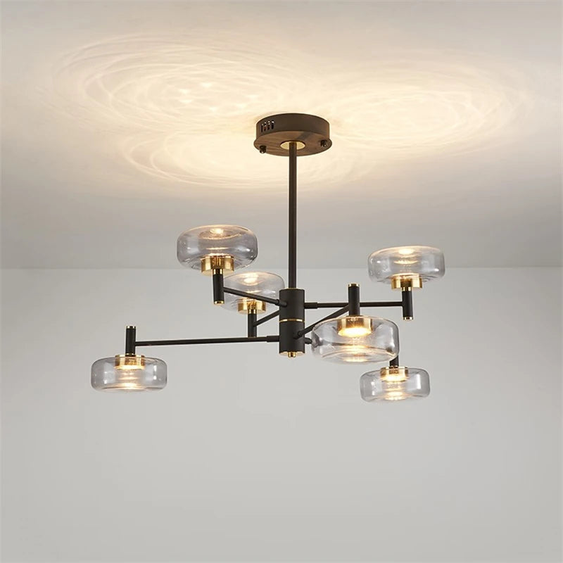 lustre post-moderne de luxe en verre nordique éclairage led