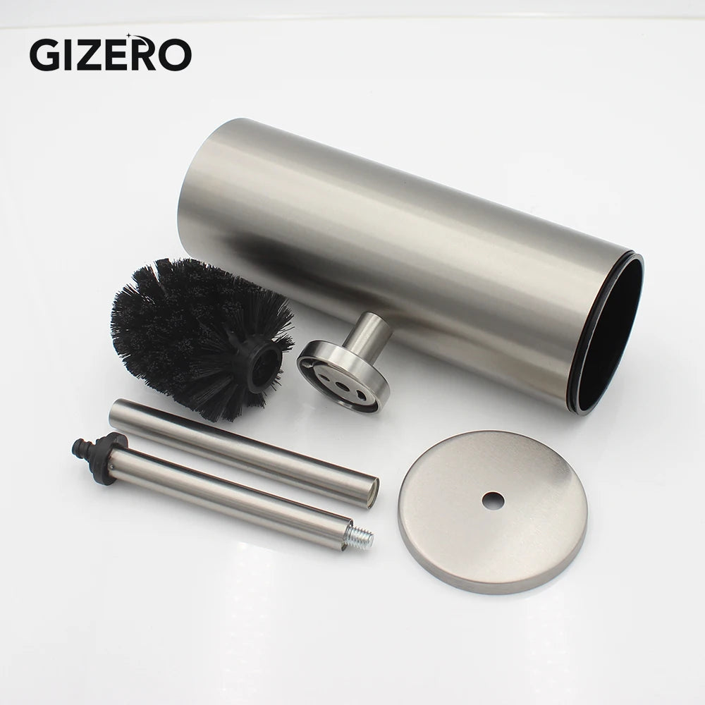 Durable and practical stainless steel toilet brush holder, wall mounted - vue 10 sur 12