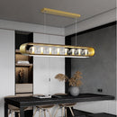 Contemporary clear glass chandelier with adjustable cord