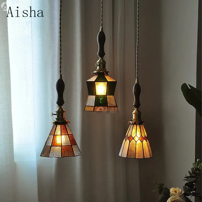 Retro glass pendant light for bar and restaurant decor - vue 6 sur 14