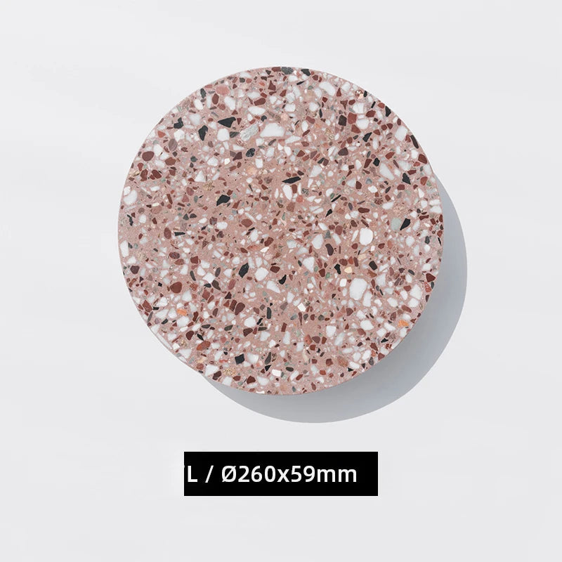 Waterproof round LED outdoor wall light terrazzo and acrylic, indoor or garden lighting - vue 12 sur 15