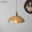 Copper glass pendant light for restaurant, bar and loft