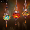 Mediterranean mosaic pendant light retro bohemian decorative