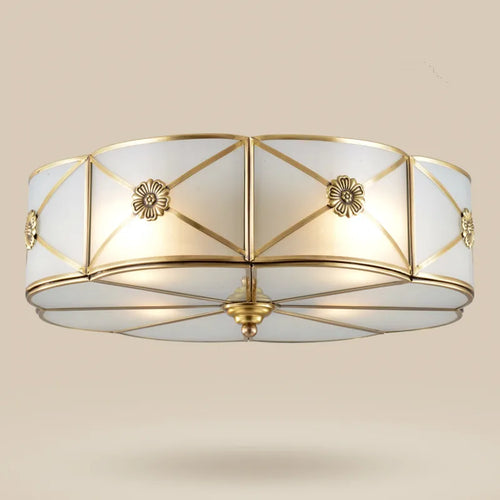 Round copper ceiling light for stylish indoor lighting - vue 2 sur 6