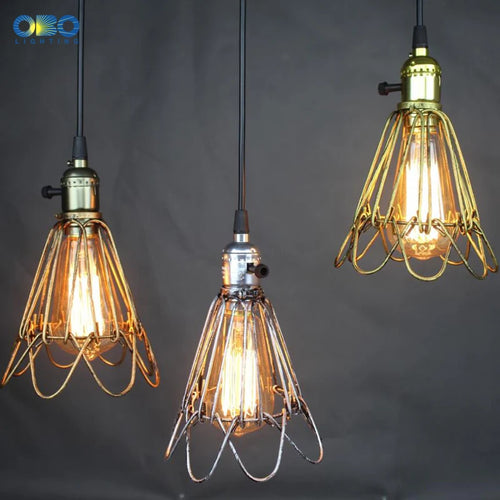 Vintage iron pendant light with lampshade and built-in switch - vue 5 sur 11
