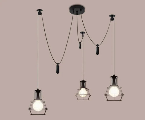 Modern nordic retro adjustable chandelier vintage style for DIY and art - vue 3 sur 6