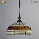 European style brick chandelier with antique Tiffany glass lampshade