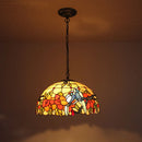 Retro stained glass chandelier for café and restaurant