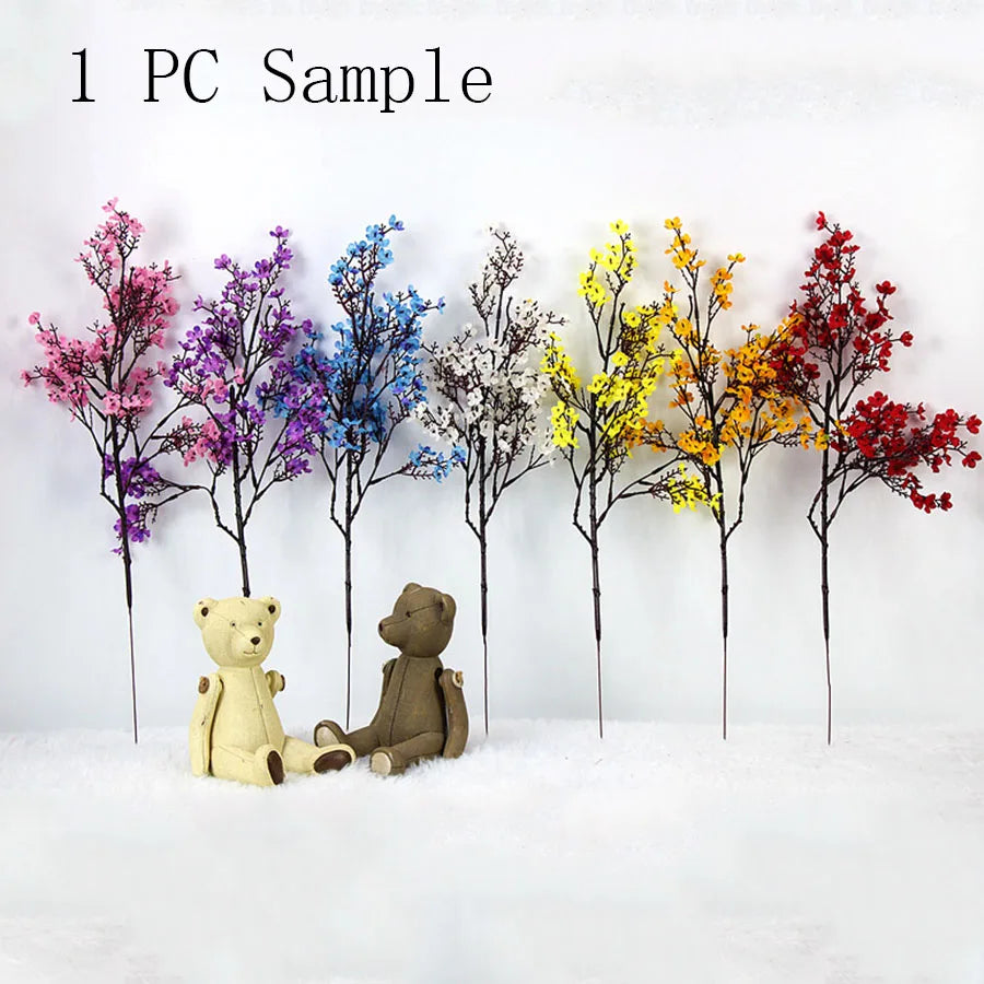 Pink cherry blossom plastic branch for wedding and DIY decoration - vue 6 sur 13
