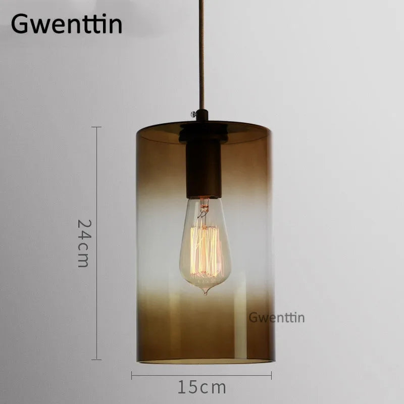 Modern stained glass pendant light for interior decoration - vue 13 sur 22