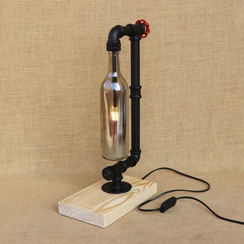 Vintage industrial desk lamp with bottle-shaped shade - vue 5 sur 10