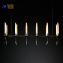 Vintage iron and glass pendant light with customised design