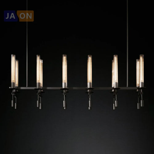 Vintage iron and glass pendant light with customised design - vue 5 sur 12