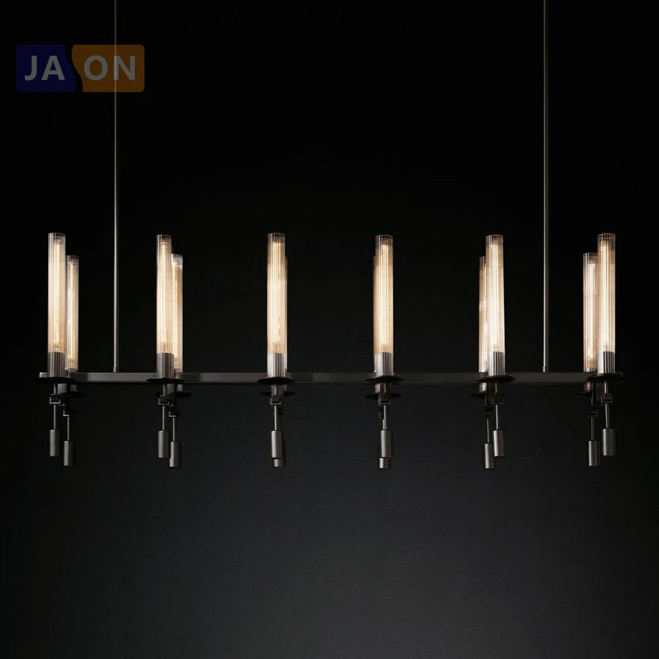 Vintage iron and glass pendant light with customised design - vue 4 sur 12