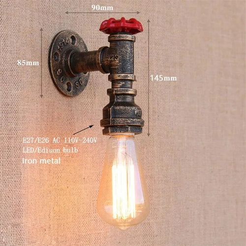Vintage industrial wall lamp gzmj loft wandlamp - vue 3 sur 7