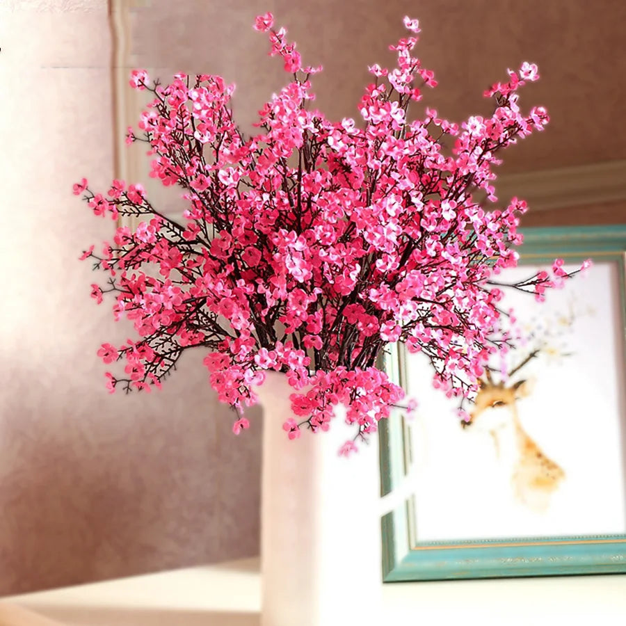 Pink cherry blossom plastic branch for wedding and DIY decoration - vue 3 sur 13