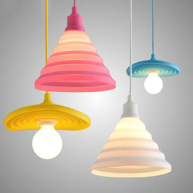 Modern colourful silicone pendant light