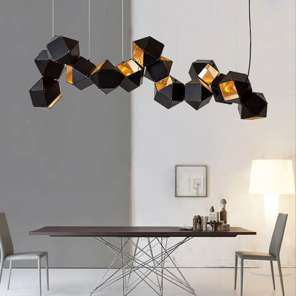 Designer iron and stone pendant light for modern interiors
