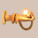 Nordic hemp rope wall light in retro industrial style