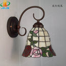 Antique rose tiffany style wall light for elegant decorative lighting