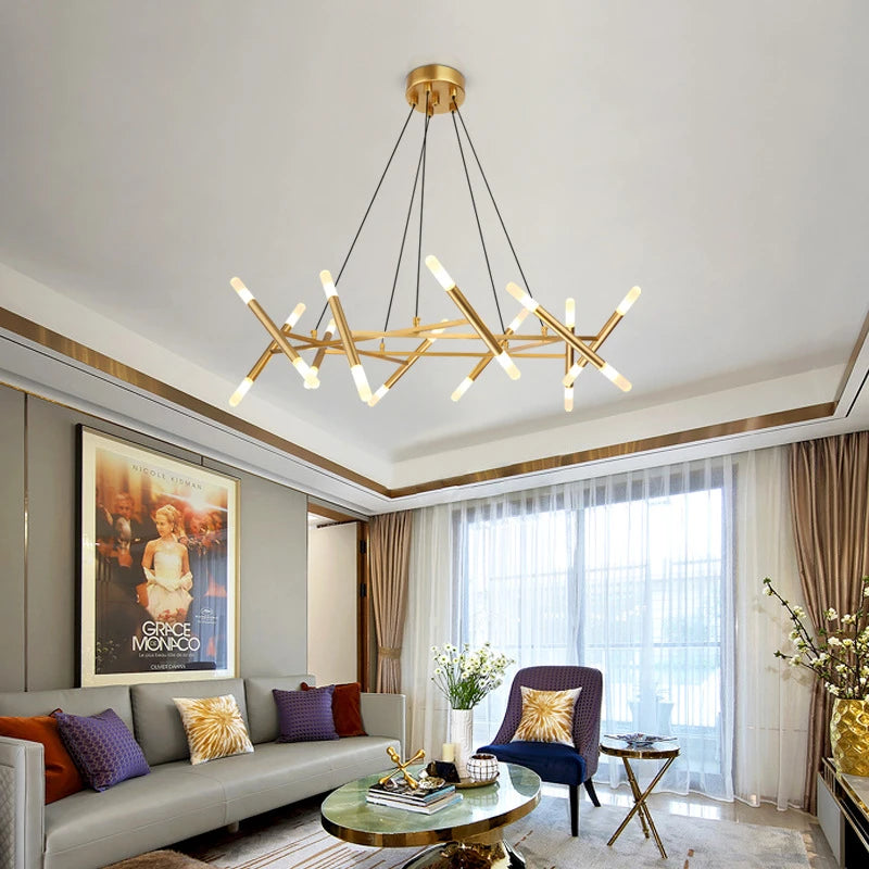 Postmodern creative art LED chandelier for kitchen, living room, restaurant - vue 5 sur 7