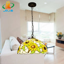 Tiffany glass chandelier with sunflowers for stylish lighting