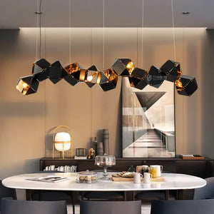 Designer iron and stone pendant light for modern interiors