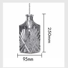 Vintage LED pendant light with carved glass shade - vue 9 sur 10