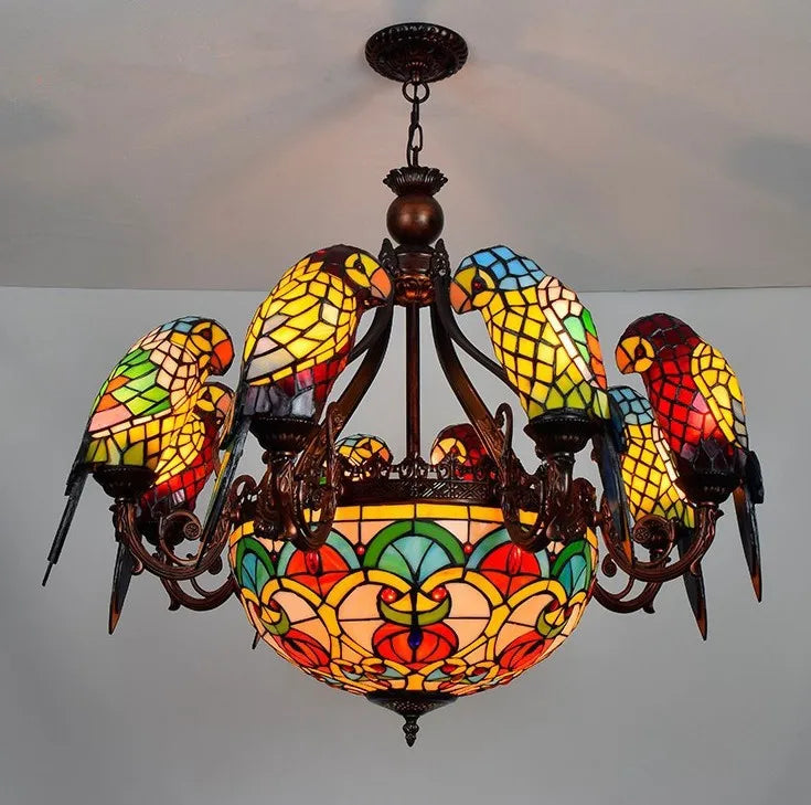 Parrot pendant chandelier creative lamp for bar and club - vue 12 sur 12