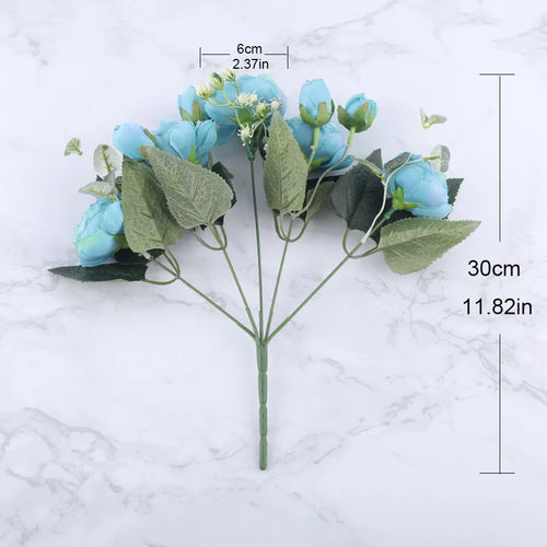 Artificial silk peony flower bouquet for indoor decoration - vue 6 sur 18