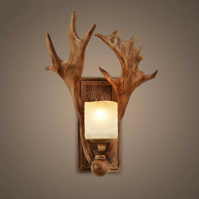 Vintage wooden wall light for hotel and restaurant - vue 3 sur 8