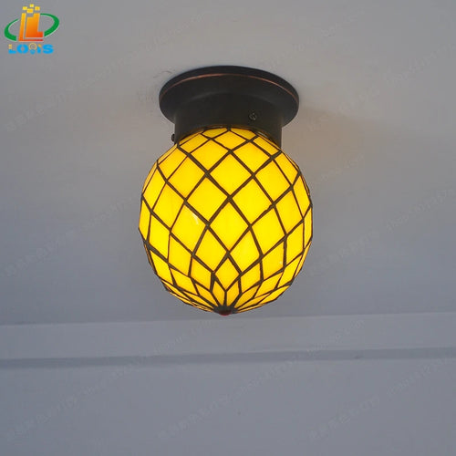 Creative pineapple ceiling light for indoor and outdoor use - vue 2 sur 9