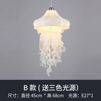 Decorative silk jellyfish pendant light nordic style