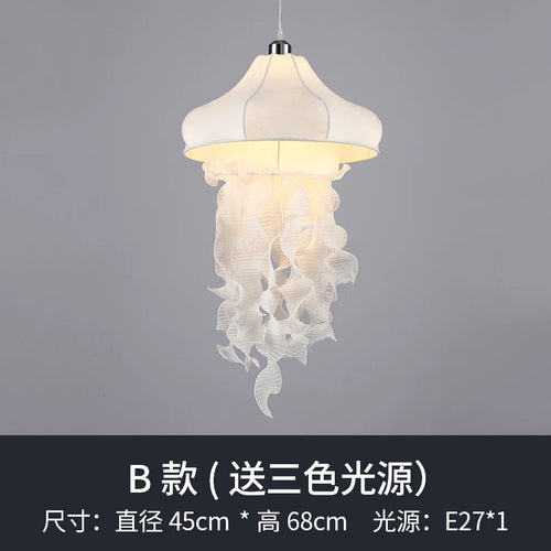 Decorative silk jellyfish pendant light nordic style