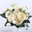 Artificial silk peony flower bouquet for indoor decoration