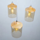 gzmj simple glass and wood pendant light