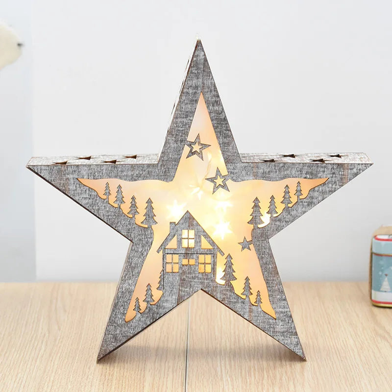 éclairage led vacances arbre noël cerf étoile décoration maison - vue 10 sur 11