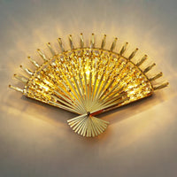 Crystal fan design stainless steel LED wall light