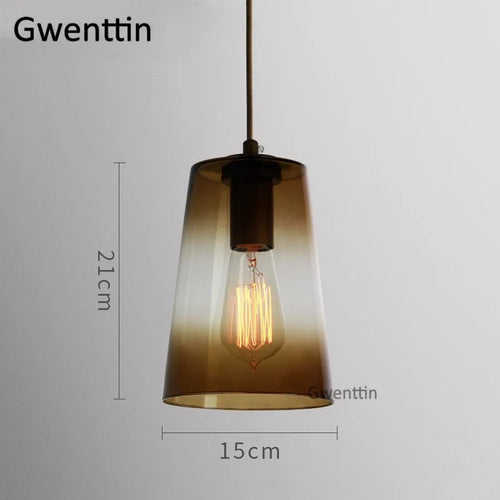 Modern stained glass pendant light for interior decoration - vue 18 sur 22