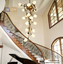 Nordic iron pendant light with glass lily, tulip and camellia for decorative lighting