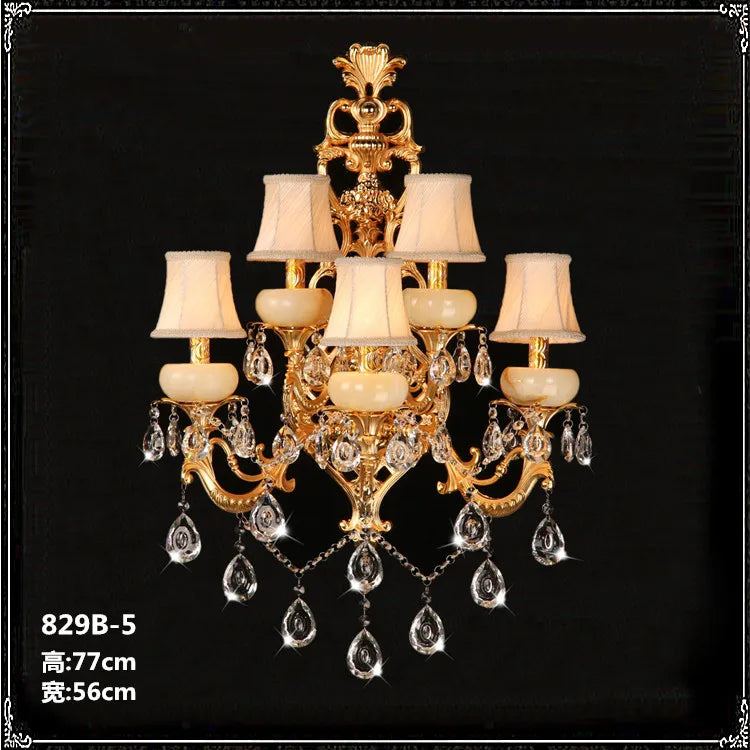 Retro 5-arm crystal wall light for elegant interiors