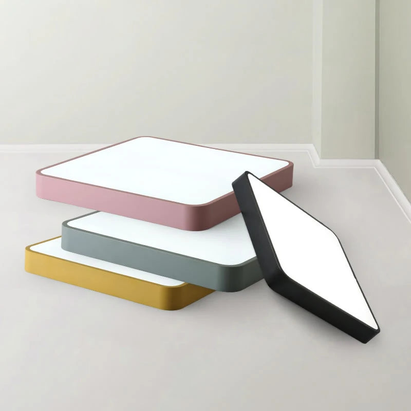 Square LED surface mounted ceiling light with remote control