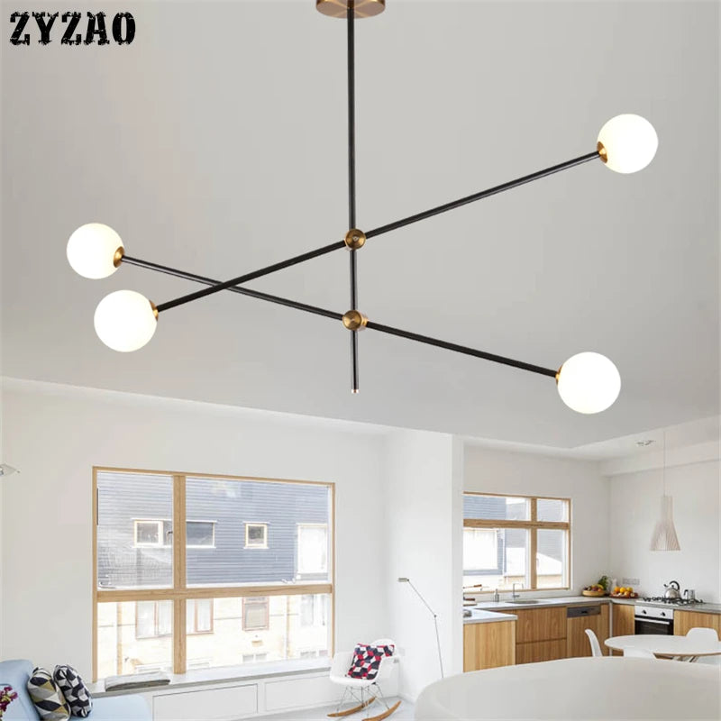 Magic beans minimalist glass and molecular pendant light