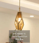 Art deco diamond pendant light for indoor and outdoor lighting