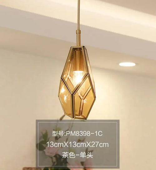 Art deco diamond pendant light for indoor and outdoor lighting - vue 15 sur 15
