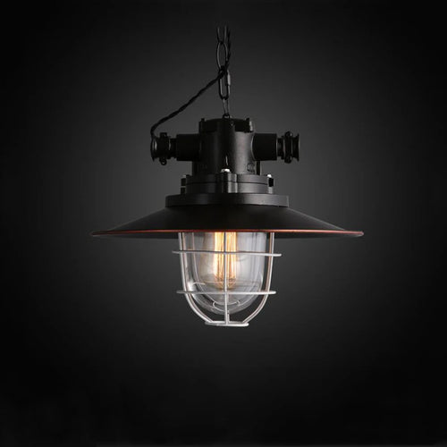 American retro loft pendant vintage iron chandelier for café, pub, office, restaurant, dining room and kitchen lighting - vue 3 sur 7